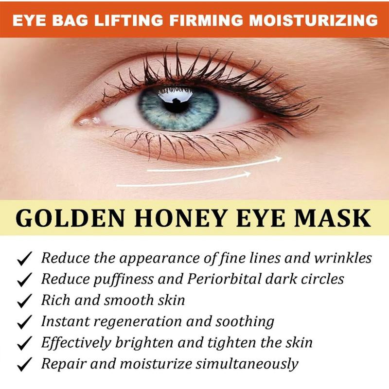 24K Gold Moisturizing Eye Mask, 60Pcs/Set Tightening and Lifting Eye Patches, Hydrating Brightening & Firming Eye Sticker, Beauty & Personal Eye Care Product, Skincare Products Skincare Set, Fall Gift Smooth Wrinkle