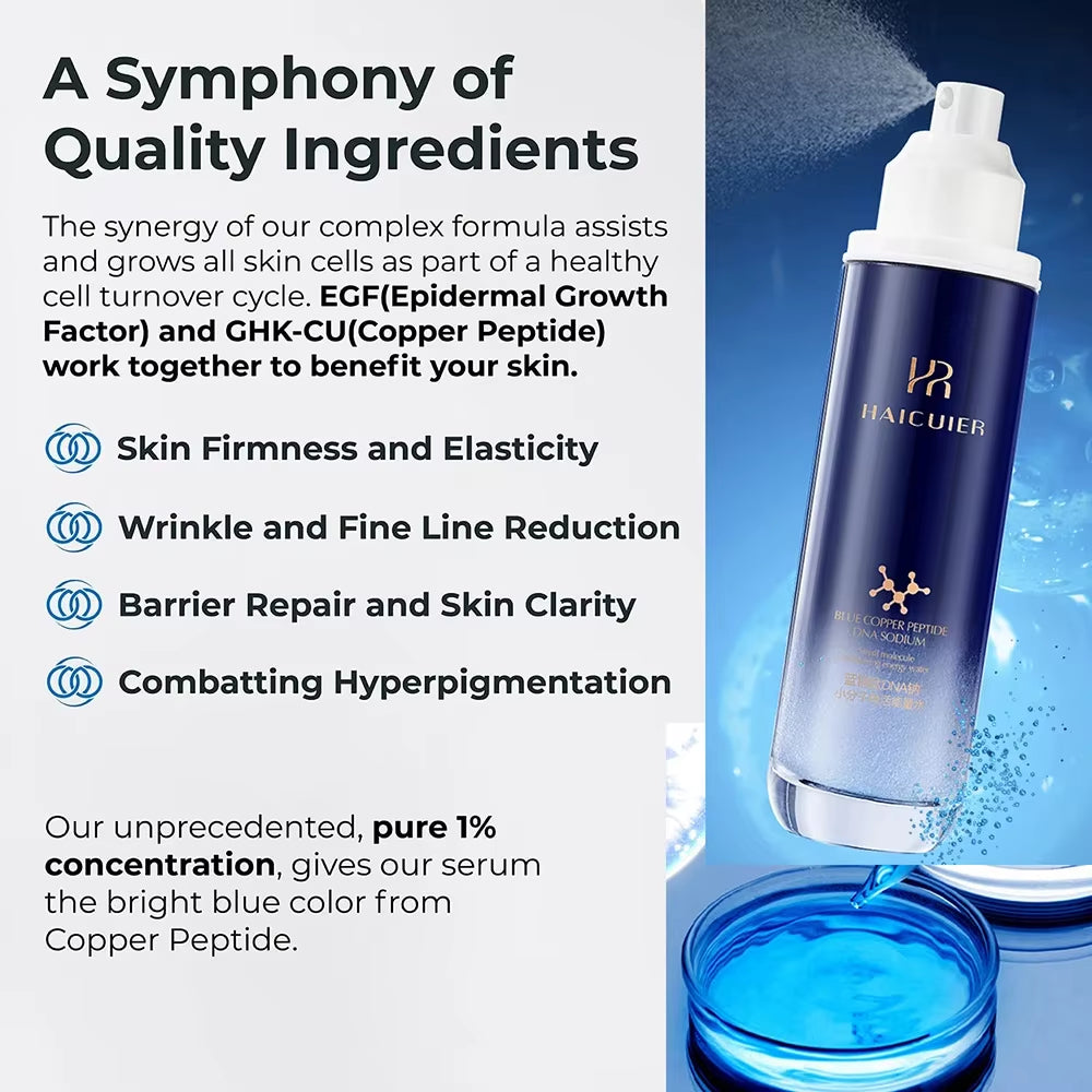 Blue Copper Peptide DNA Small Molecule Revitalizing Serum Essence - 120ml Hydrating and Moisturizing Skin Toning Treatment