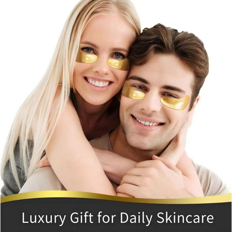 24K Gold Moisturizing Eye Mask, 60Pcs/Set Tightening and Lifting Eye Patches, Hydrating Brightening & Firming Eye Sticker, Beauty & Personal Eye Care Product, Skincare Products Skincare Set, Fall Gift Smooth Wrinkle