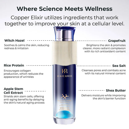 Blue Copper Peptide DNA Small Molecule Revitalizing Serum Essence - 120ml Hydrating and Moisturizing Skin Toning Treatment